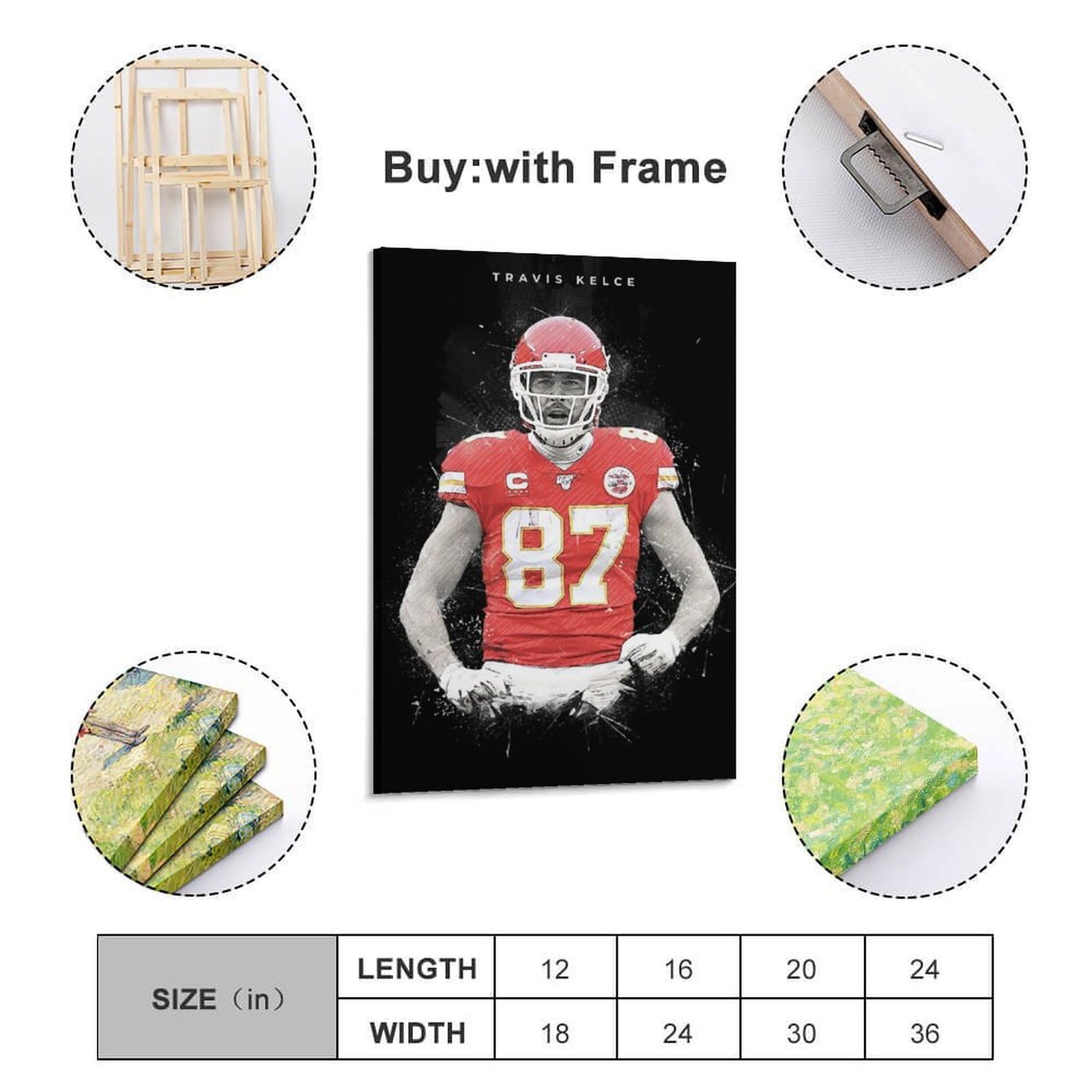 Amazon.co.jp: アメリカンフットボール選手トラビス・ケルシー壁画